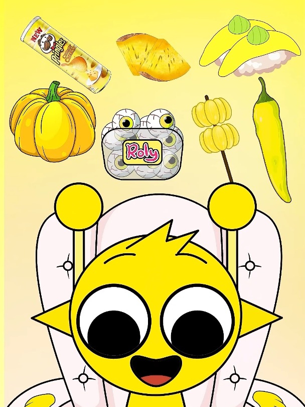 sprunki节奏盒子 来看西蒙吃黄色表情包食物吧~