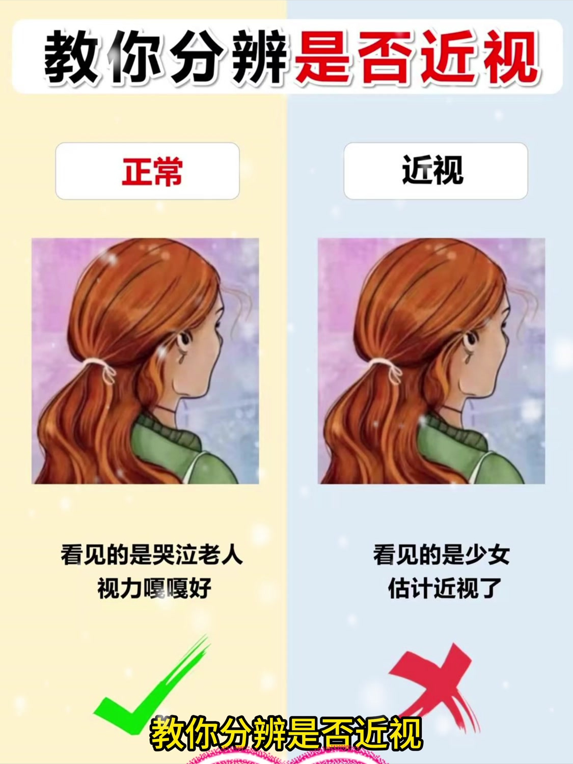 教你分辨是否近视!