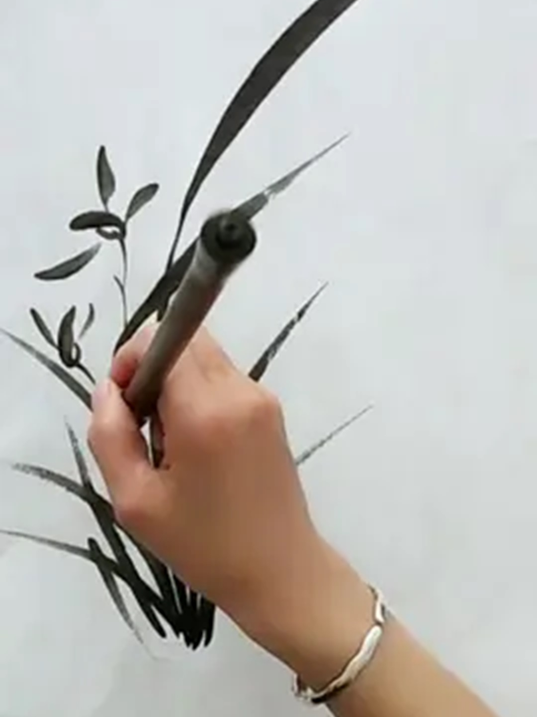 水墨兰花 手绘国画作品