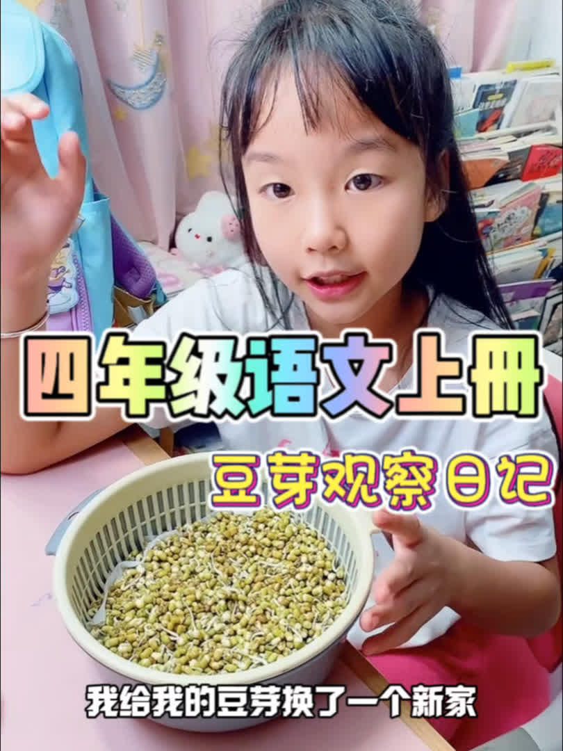 四年级语文观察日记,小学生记录豆芽成长记
