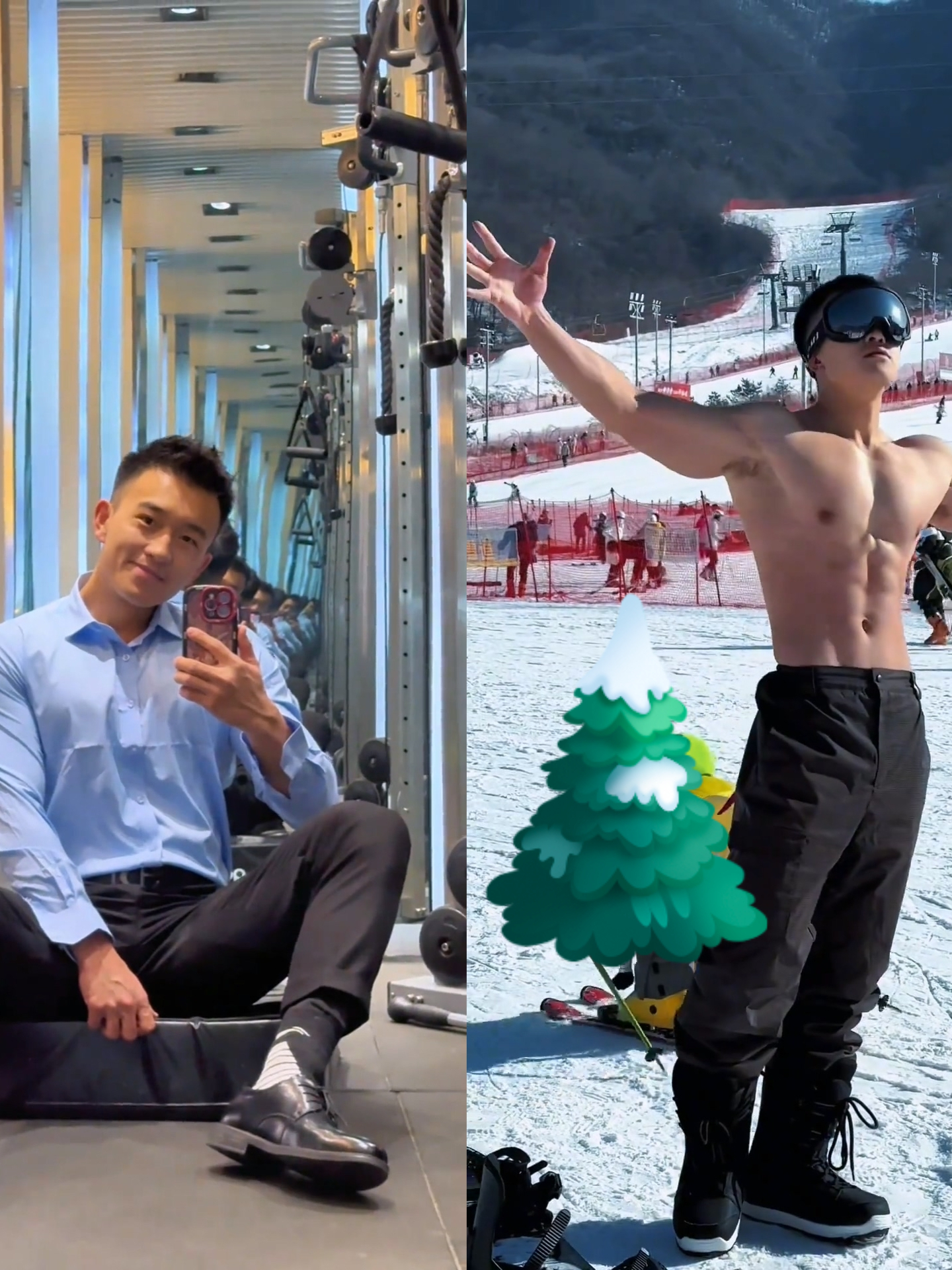 反差巨大的西装肌肉男