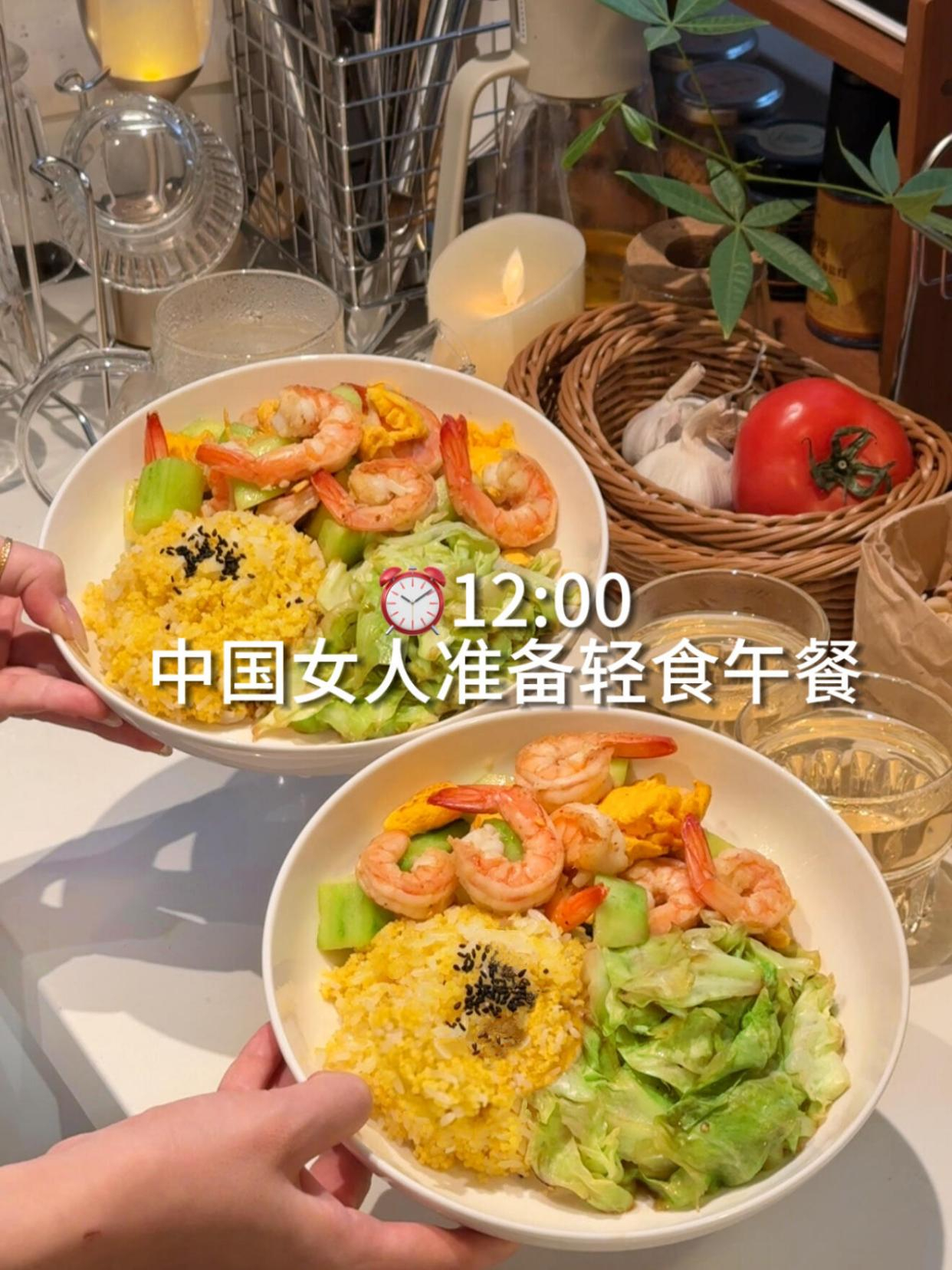 干净饮食|虾仁鸡蛋炒黄瓜+手撕包菜