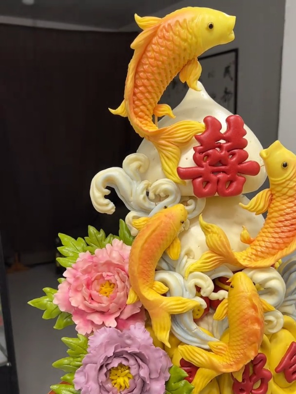 今天做立体鲤鱼花馍,好吃好看,立体生动,太有排面了!