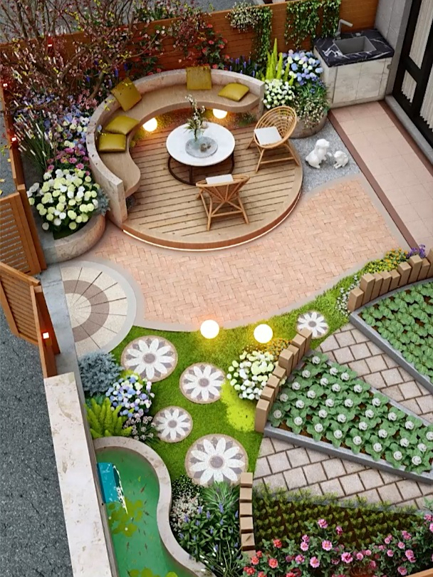 媳妇爱养花和种菜 院子咋设计