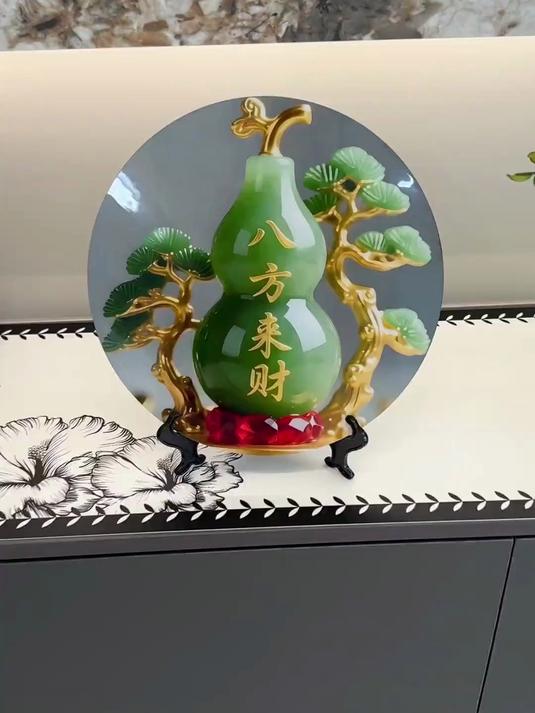 八方来财财好玉石寓意装饰画招财摆件家用旺宅转运居家桌面摆件