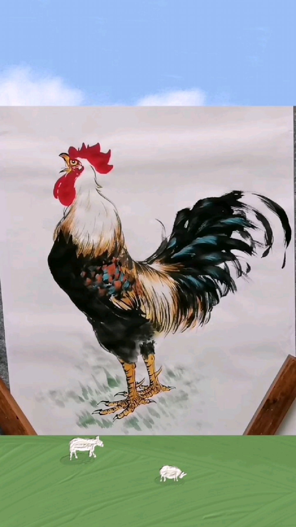 王兴民国画公鸡:分分钟钟画公鸡,轻轻松松学国画
