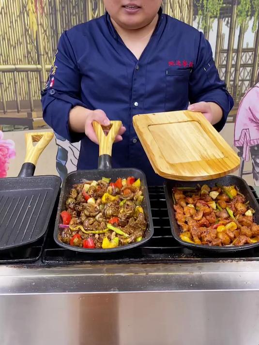 特色铁板菜,烧烤新模式,烧烤店大排档夜市里超受欢迎,菜品丰富