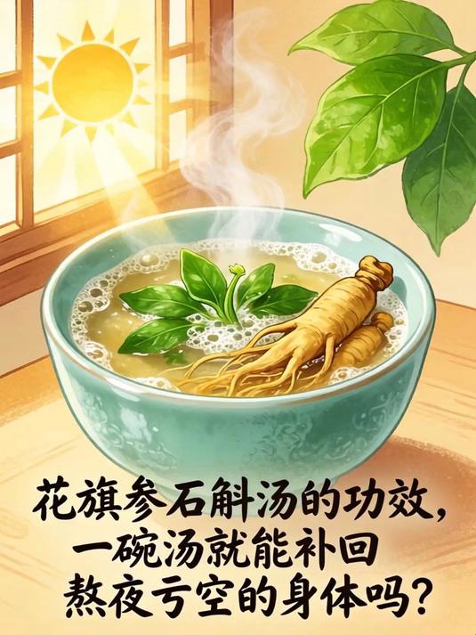 花旗参石斛汤的功效,一碗汤就能补回熬夜亏空的身体吗?