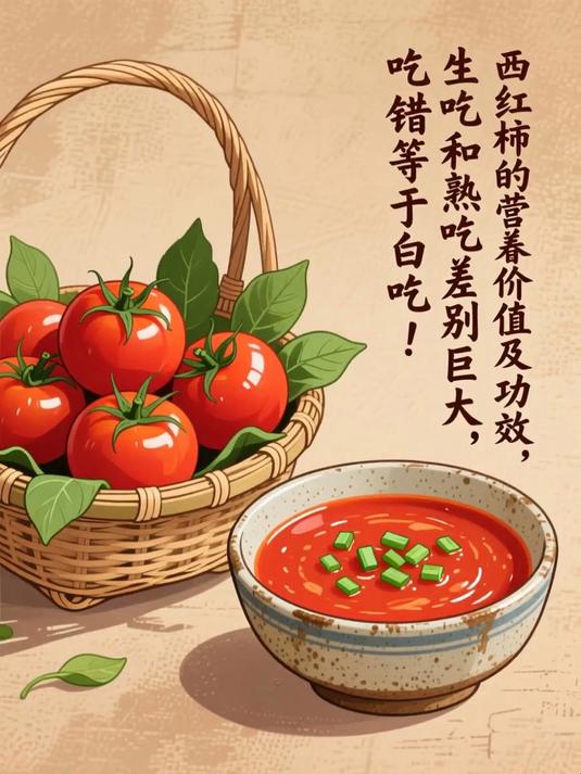 西红柿的营养价值及功效,生吃和熟吃差别巨大,吃错等于白吃!#健康扬帆季#