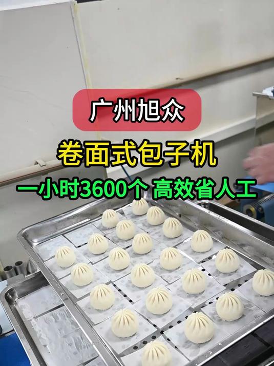 仿手工包子机做鲜肉包,机器自动包馅成型,一小时3600个