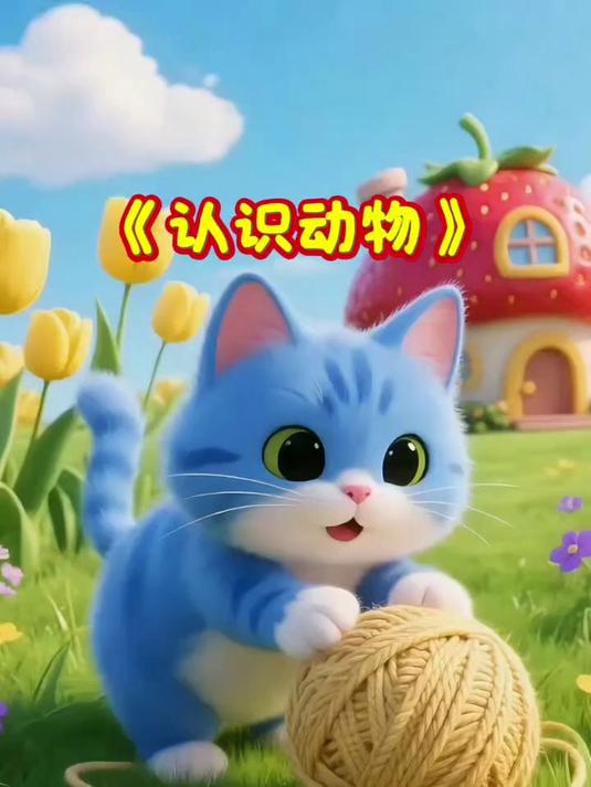 益智启蒙早教儿歌动画大全《认识动物》猫咪狗狗大白鹅