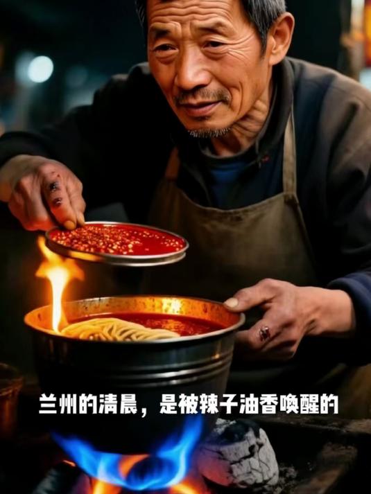 夜市摊主的手就是最好火文化：兰州牛肉面馆那勺永不熄灭的辣子油