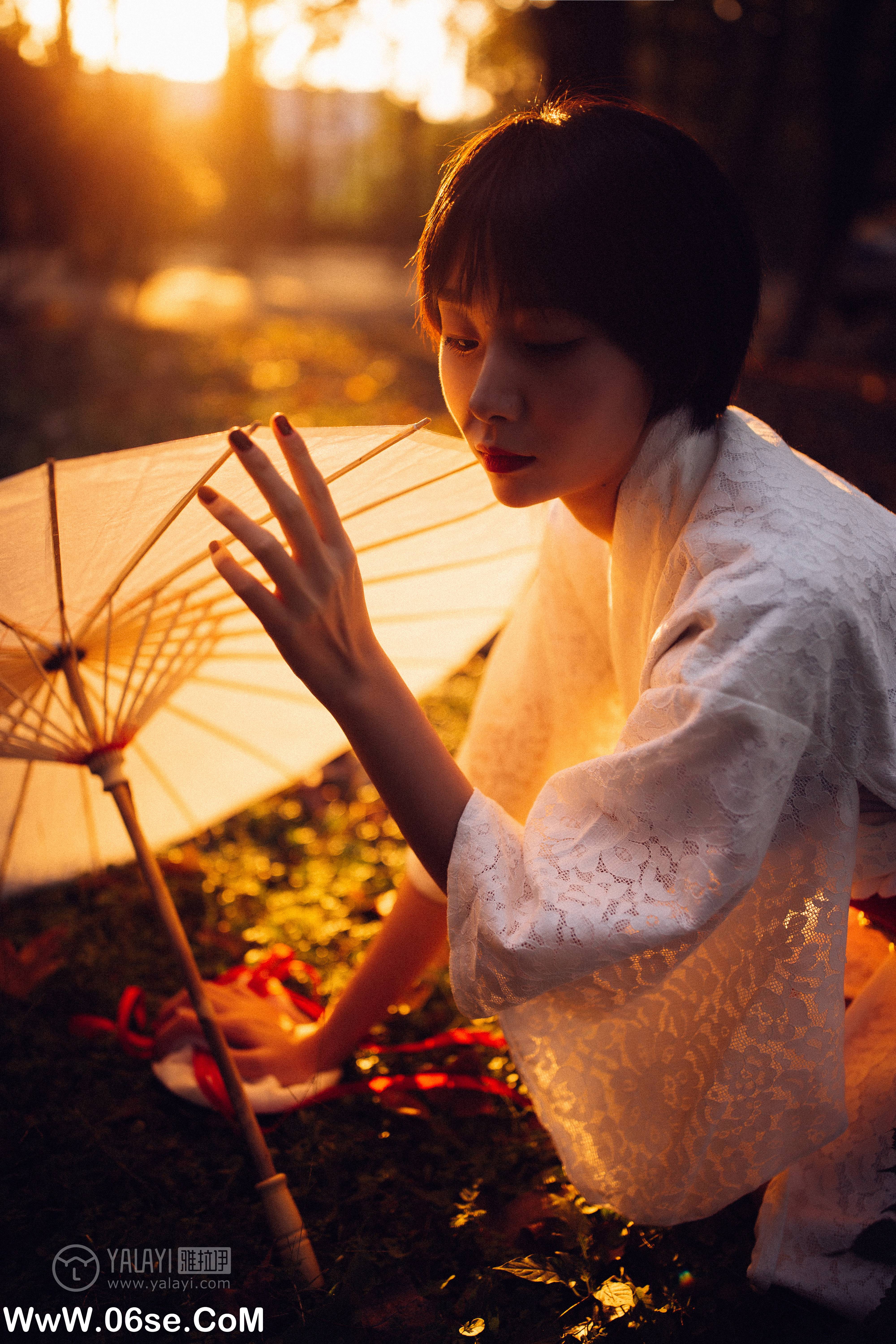 图片[46]-[YALAYI雅拉伊] NO.136 夕阳下的和风少女 静静-六色网