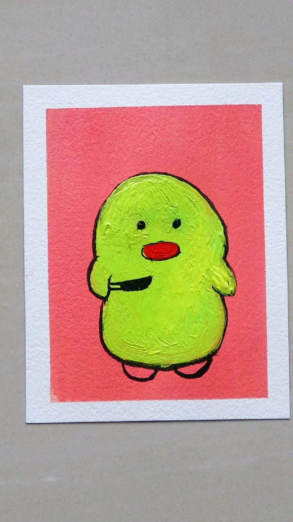 超级简单的小黄人卡通丙烯画