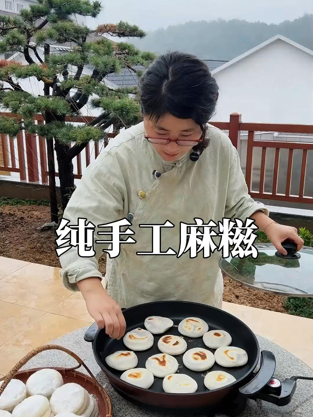 平底锅烤麻糍,一种健康无油的做法,外脆里香特别好吃