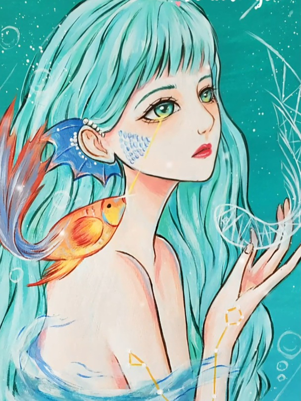 改画双鱼座拟人,看搞笑女如何变成女神的