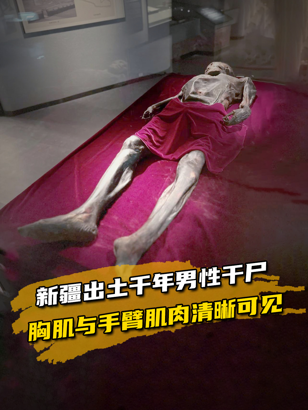 新疆出土千年男性干尸,胸肌与手臂肌肉清晰可见!