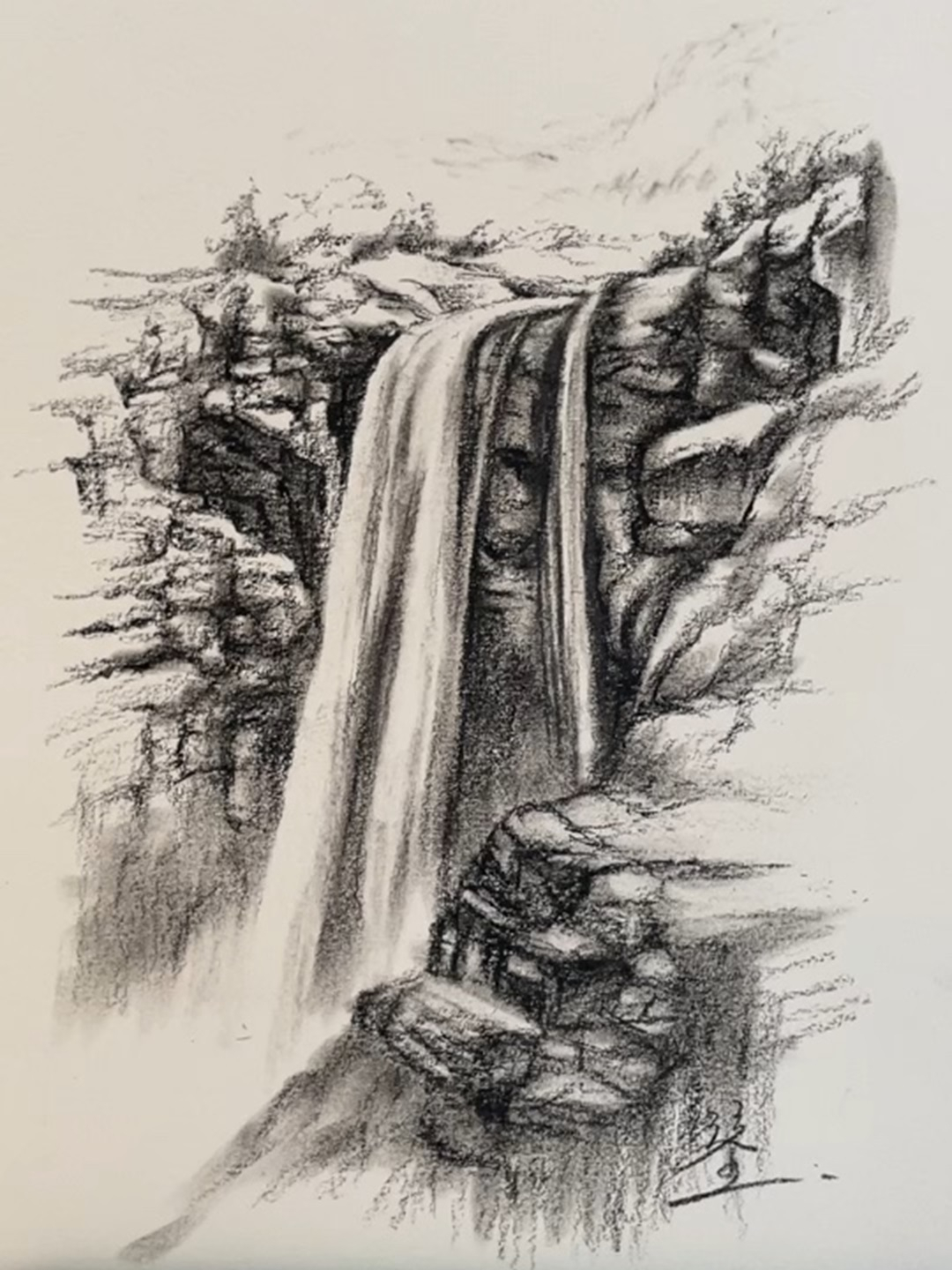 瀑布的简单画法