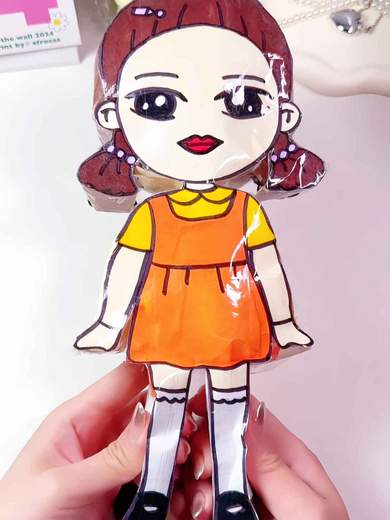 鱿鱼游戏 一二三木头人女孩 解压捏捏乐 手工DIY