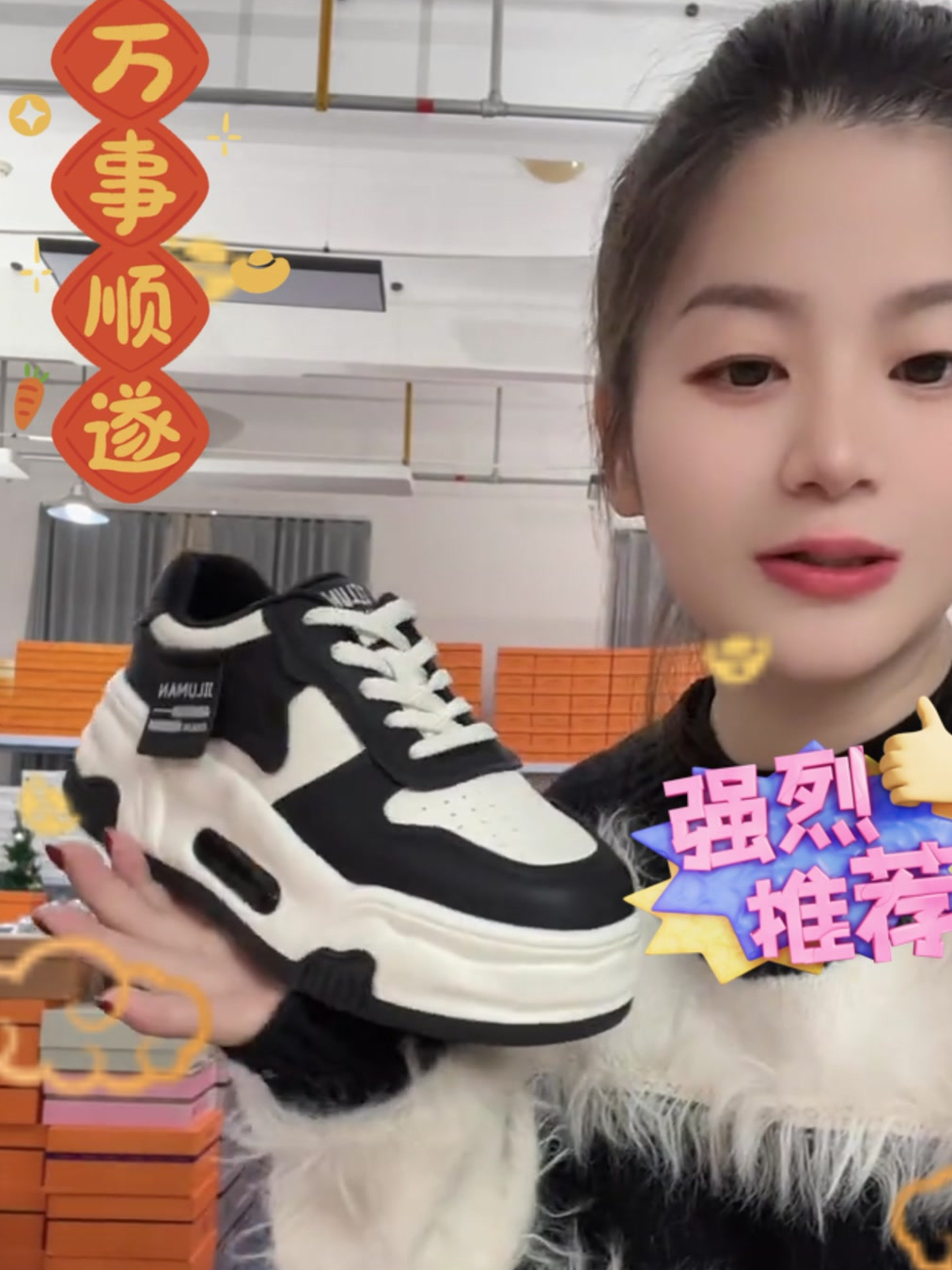 MD INS秋冬新款厚底增高真牛皮板鞋女松糕底小个子加绒小白鞋