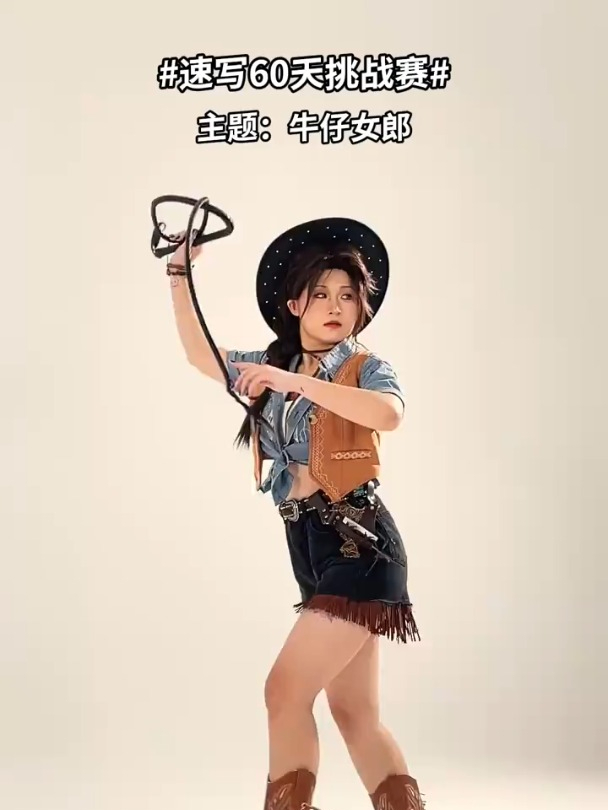 「速写素材」西部牛仔女郎画报
