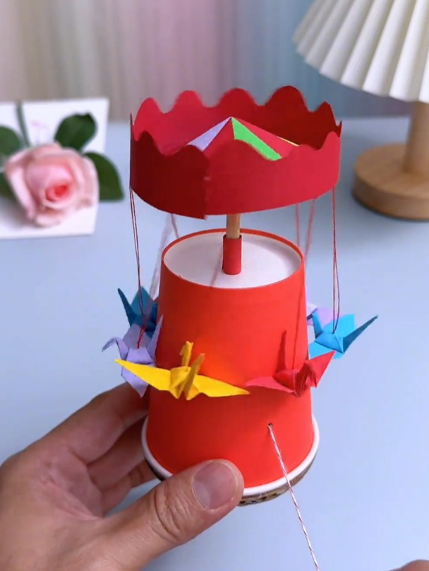 一家人用纸杯做的亲子创意手工diy玩具