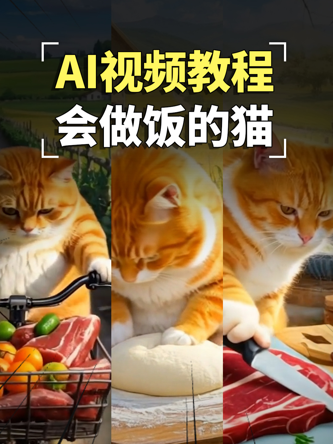 AI视频教程:会做饭的猫短视频怎么做?