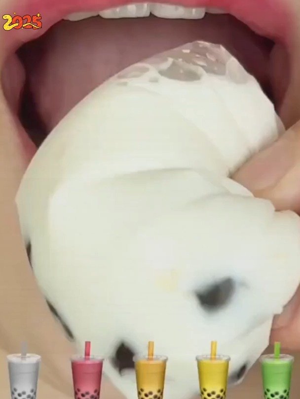 「emoji」咀嚼音 各种颜色的珍珠奶茶你们要一起吗?