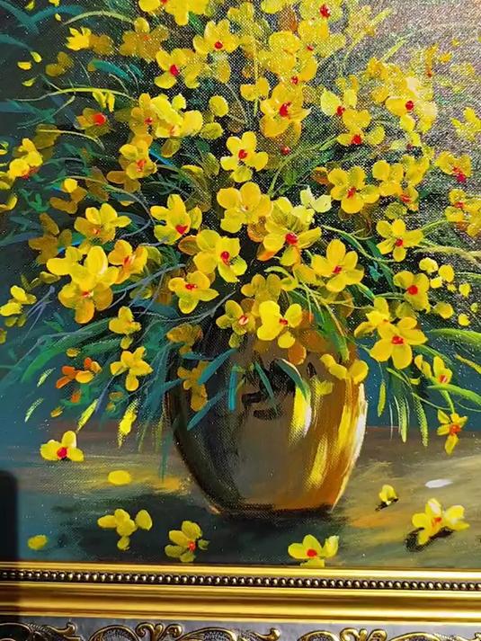 如何画金色花瓶静物油画