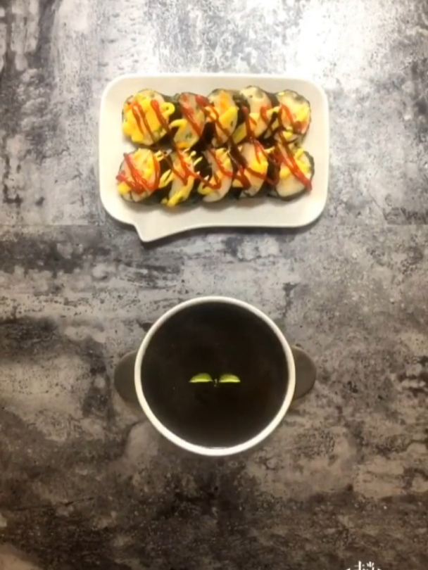 减脂餐系列,鱼卷+黑芝麻糊