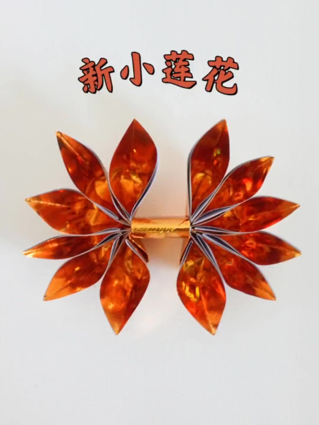 新小莲花折纸教程,简单款!