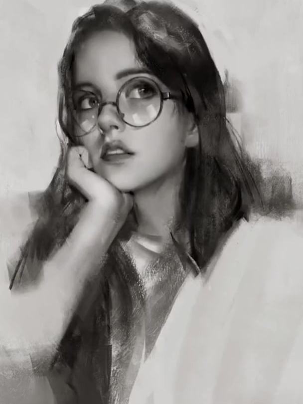 画画内容,头像练习素描黑白