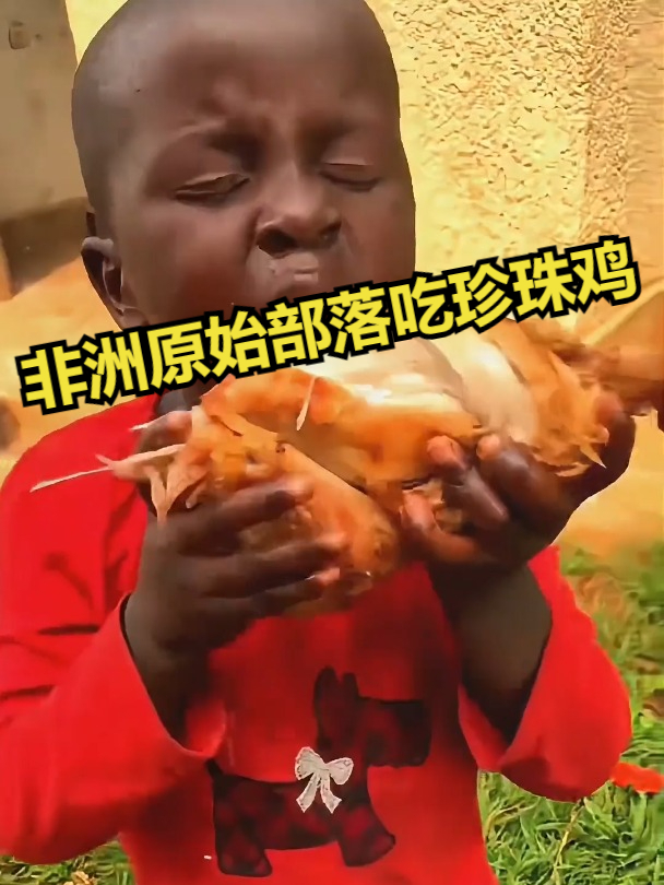 非洲原始部落吃珍珠鸡