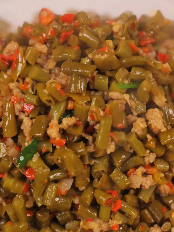 你们吃过酸豆角肉末嘛