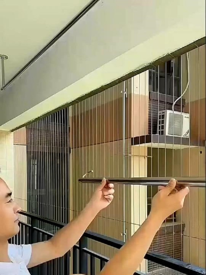 晾衣架家用宿舍阳台伸缩晾衣杆可升降吊挂不锈钢免打孔晒被子神器