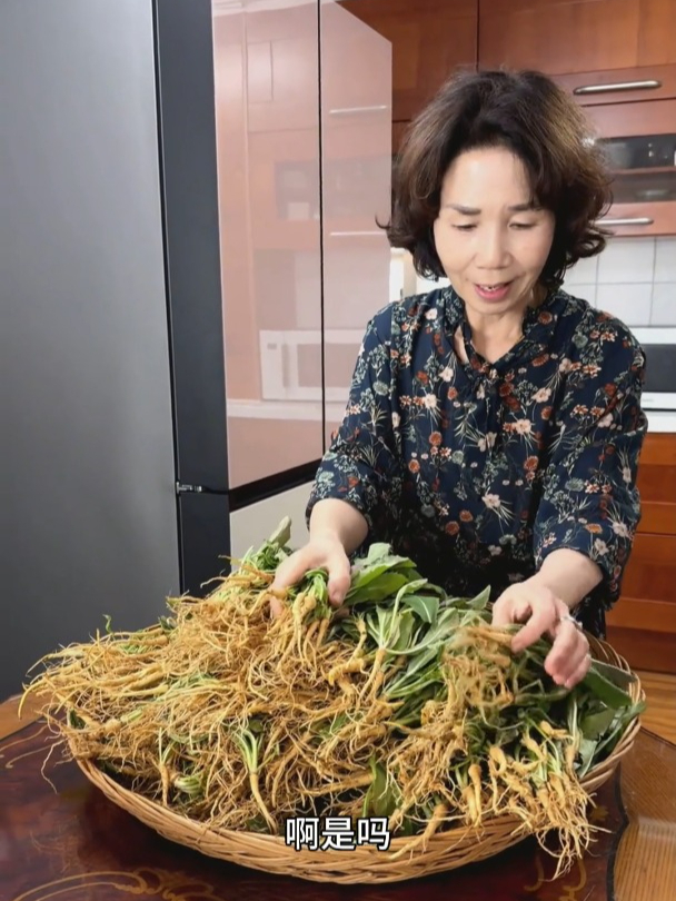 韩国婆婆今天做苦菜泡菜～买了8斤苦菜 花了快500元人民币