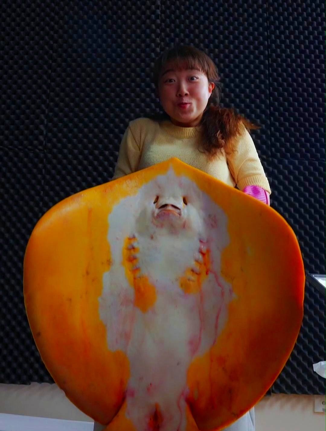 韩国人是有多喜欢吃刺身,直接把黄貂鱼的鱼肝做成刺身食用,真香