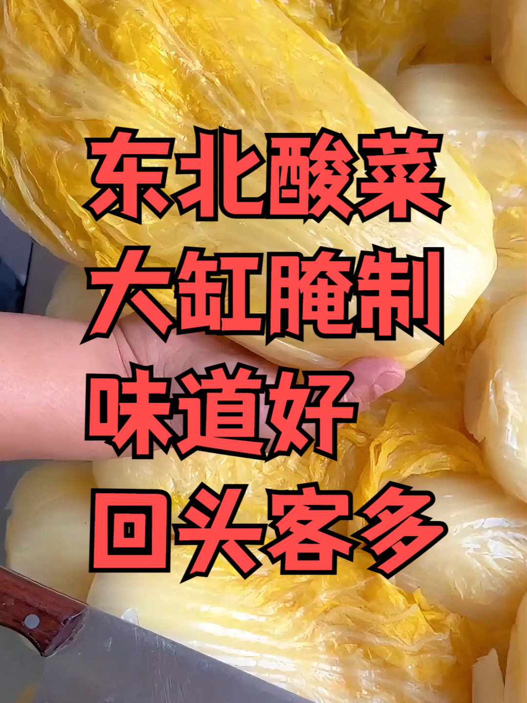 这玩意真的太好吃了!东北大缸腌制的酸菜真的地道好吃!