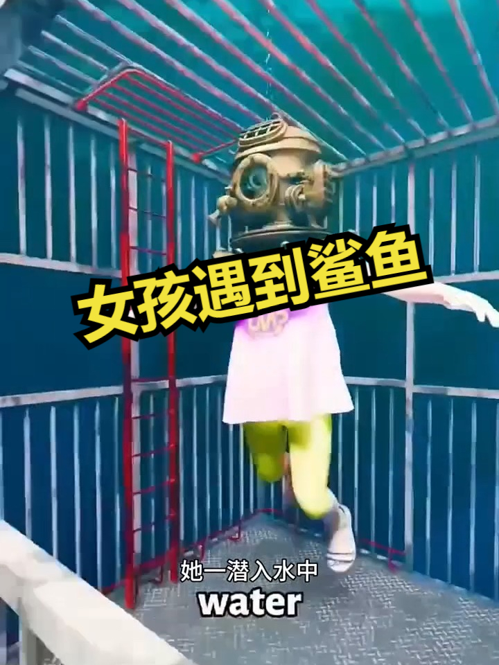 女孩遇到鲨鱼!