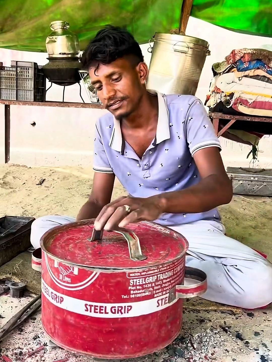 用油桶制作蒸笼
