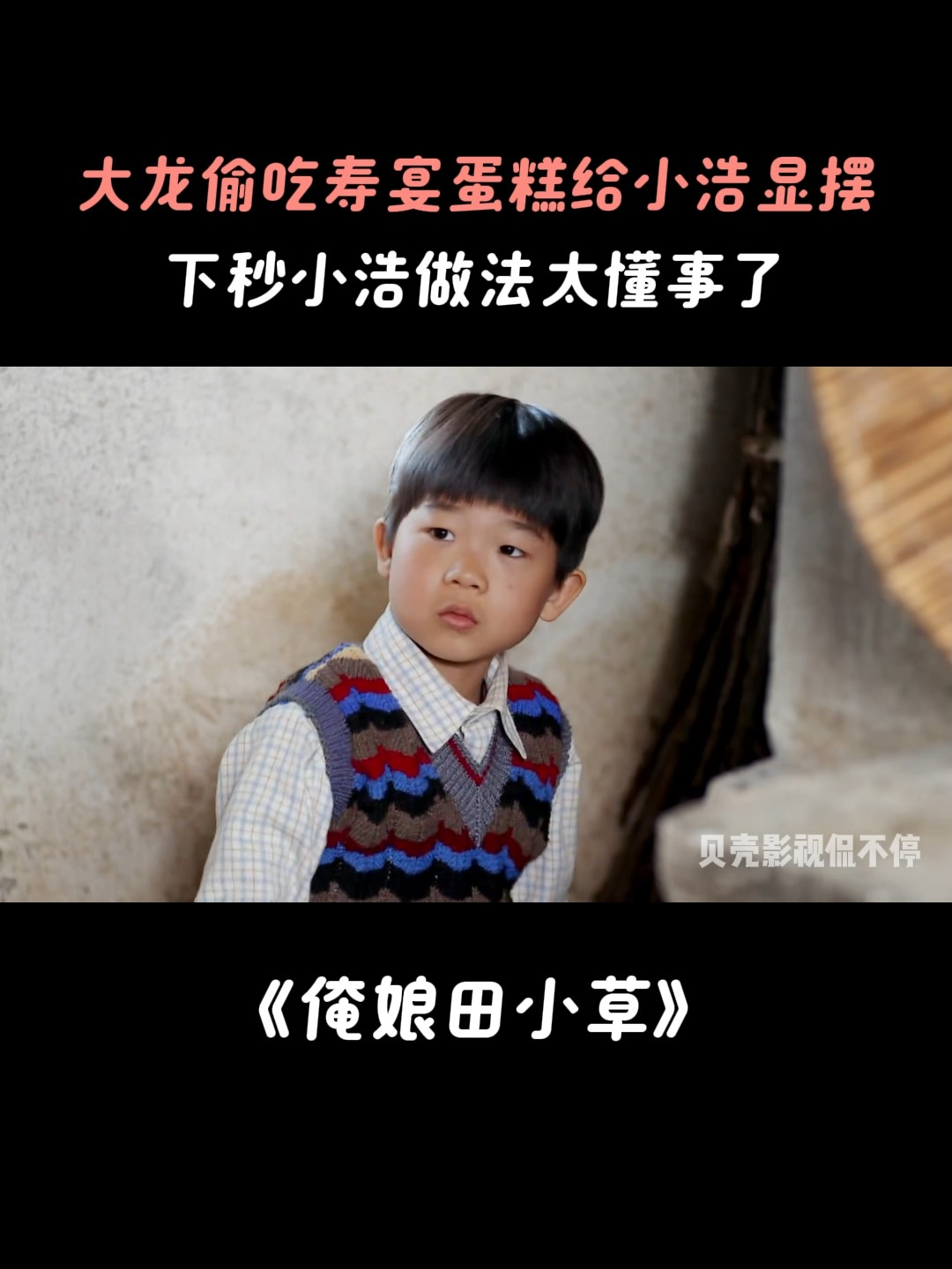 俺娘田小草：大龙偷吃寿宴蛋糕给小浩显摆，下秒小浩做法太懂事了