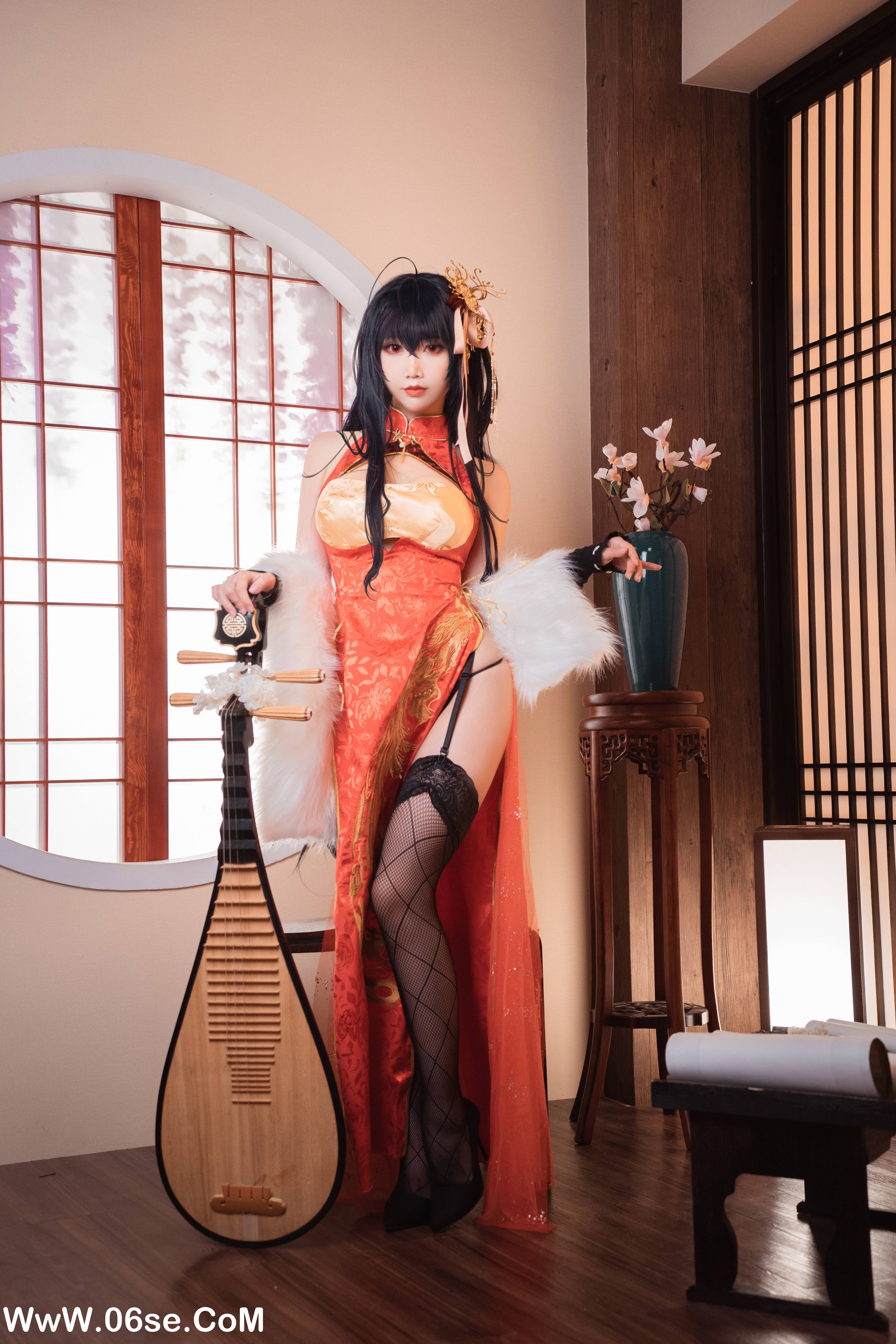 图片[21]-Coser面饼仙儿 NO.029 – 大凤旗袍 [30P383M]-六色网