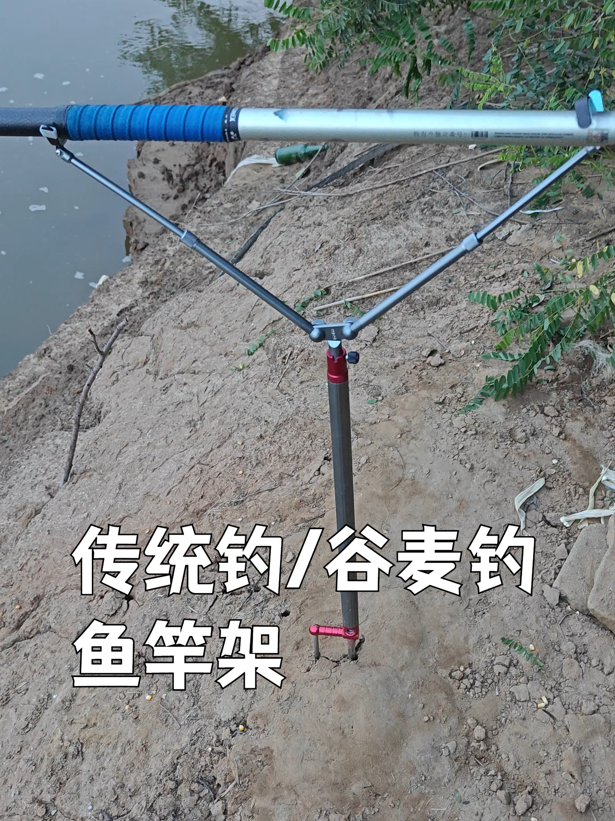 传统钓鱼竿架挂11米炮竿,9米谷麦竿效果什么样?