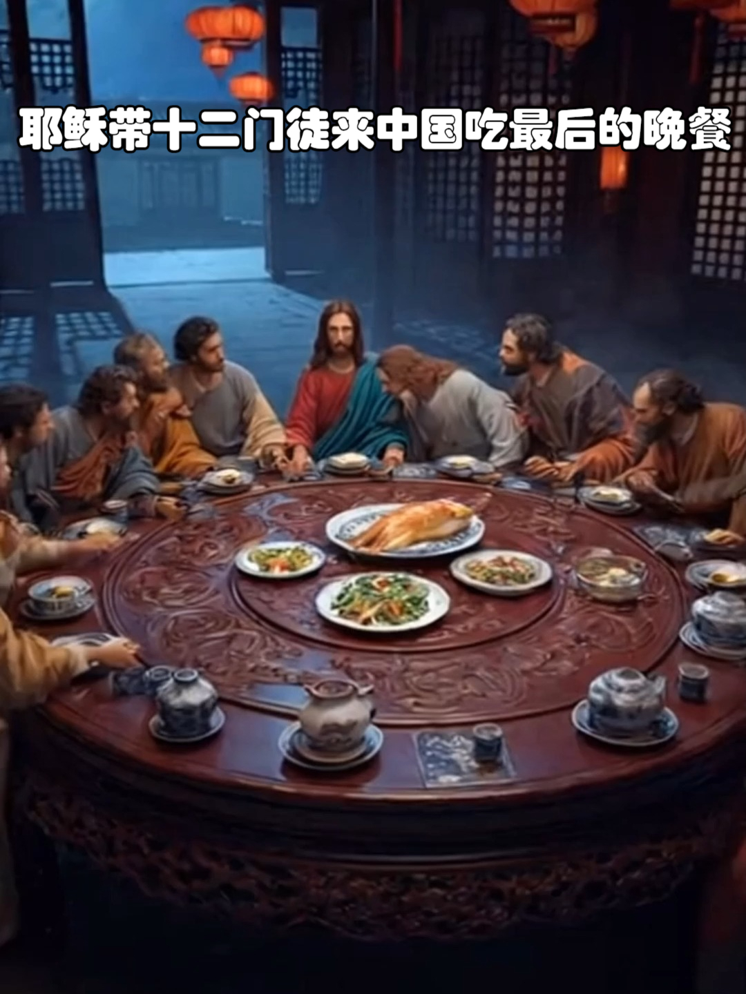 耶稣带十二门徒来中国吃最后的晚餐