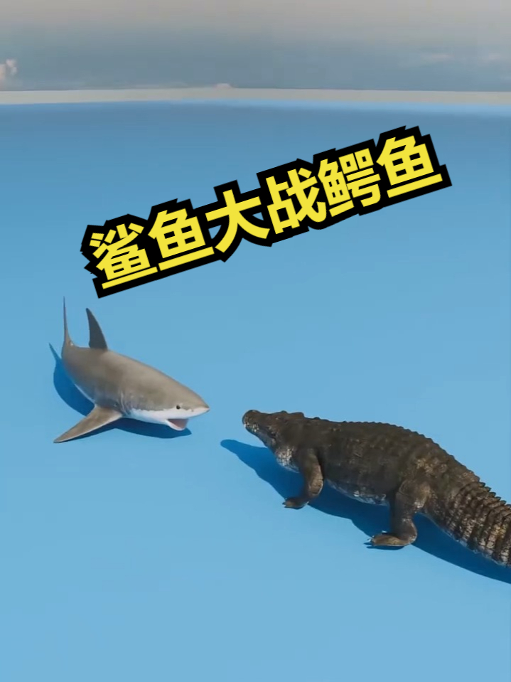 鲨鱼大战鳄鱼:海洋与河流的终极对决