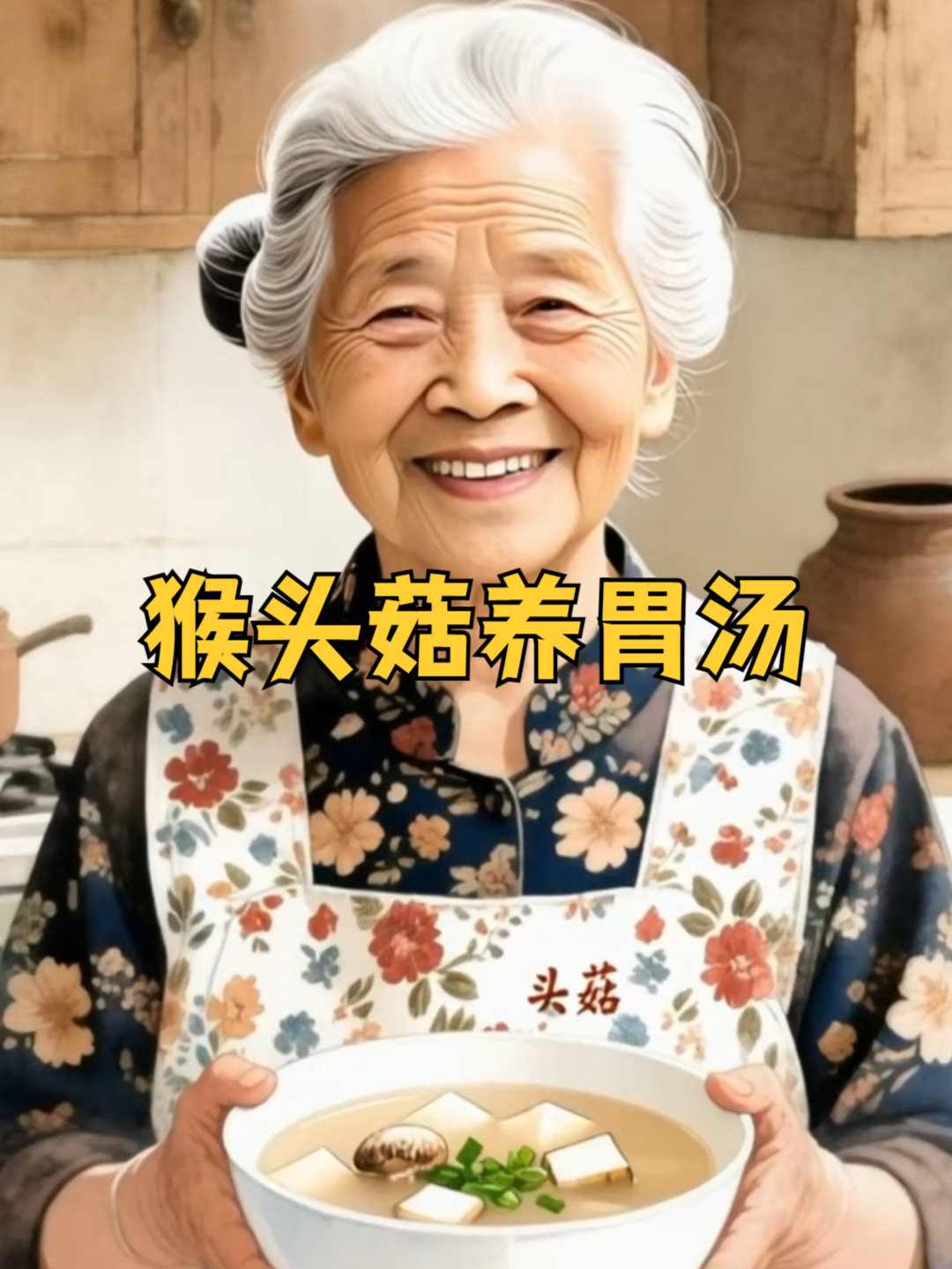 煲汤达人刘奶奶煲制猴头菇山药汤，健脾养胃