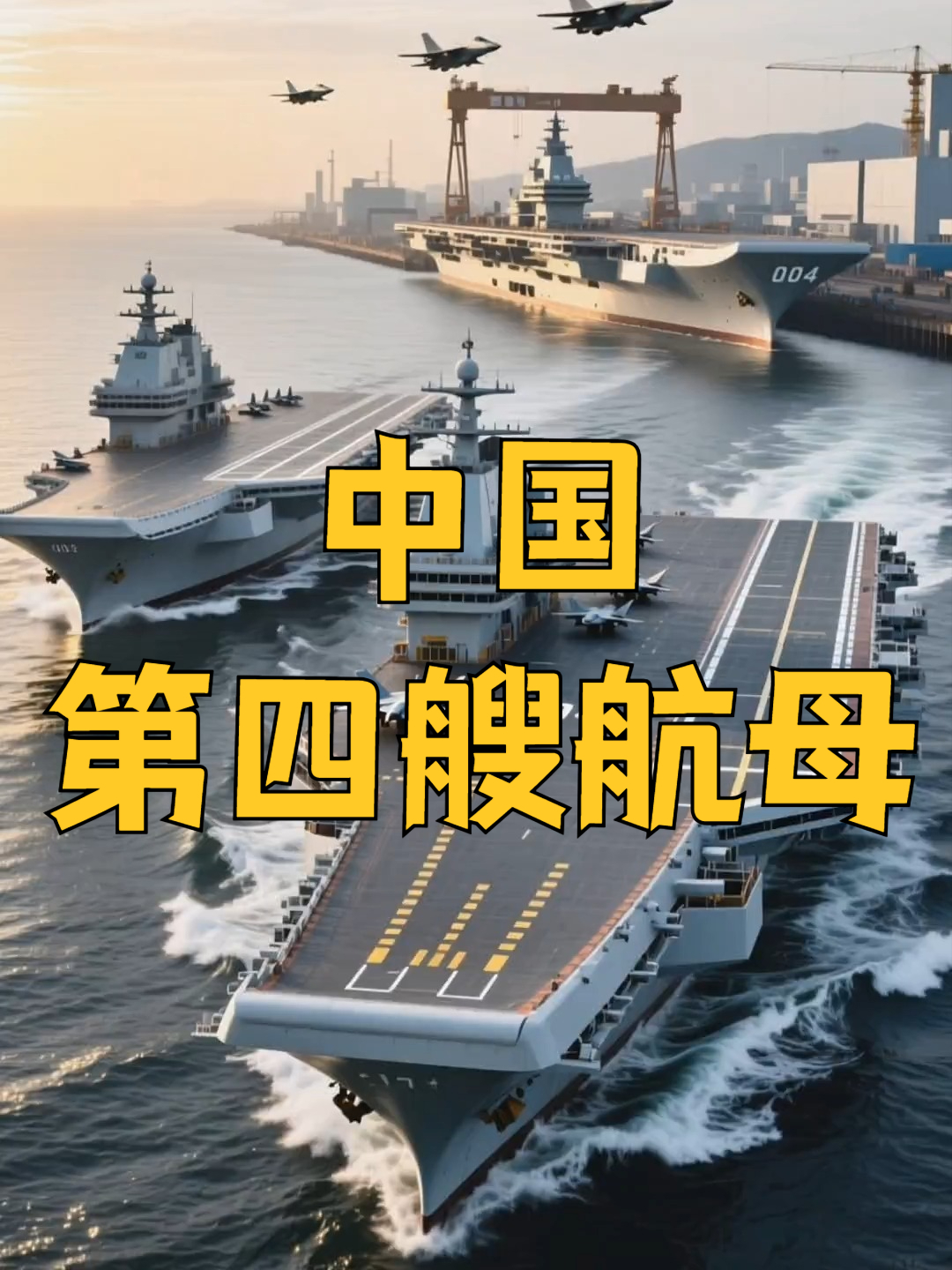中国第四艘航母,4台燃气轮机,12万吨级,到底有多大?
