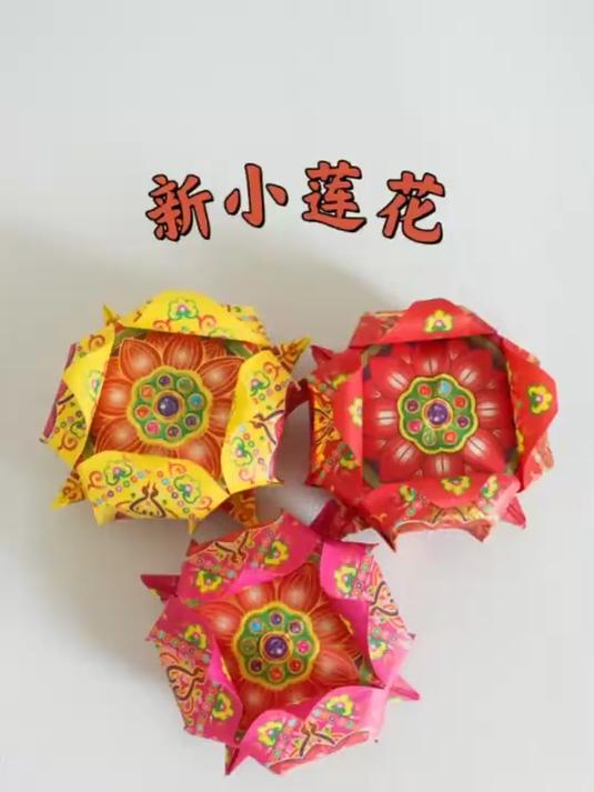 单张纸折小莲花折法教程~
