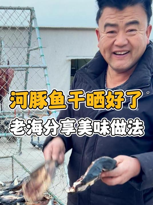 河豚鱼干晾晒好了,老海今天来分享它的美味做法