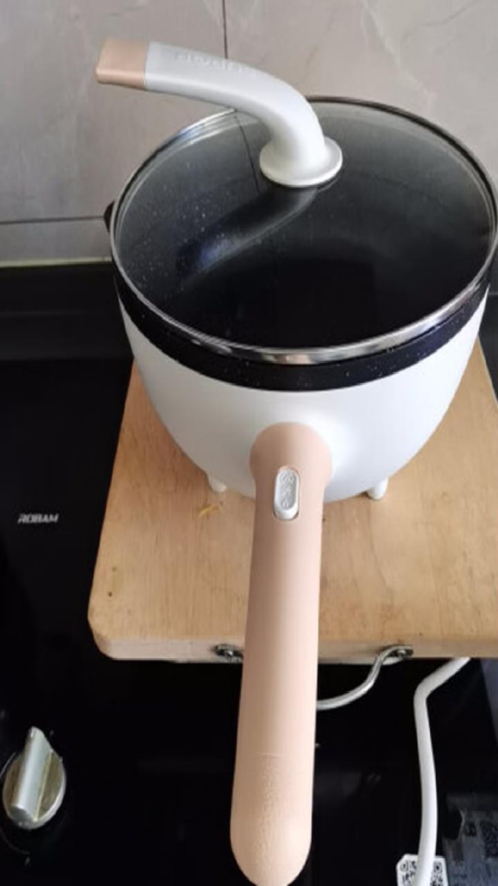 苏泊尔麦饭石色电煮锅多用途锅家用电火锅多功能3升容量煎烤电热锅电炒锅